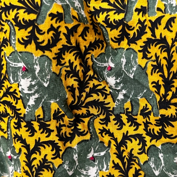 J. Crew Off-Shoulder Blouse - Green elephants and Yellow print - Picture 5 of 5